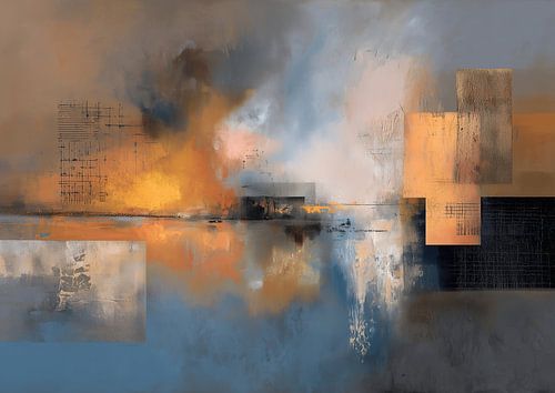 Paysage abstrait | Brume et orange