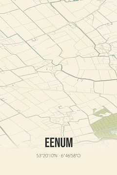 Alte Karte von Eenum (Groningen) von Rezona