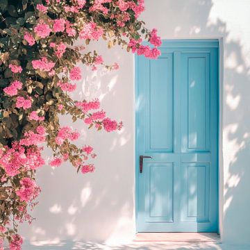 Blue Gate Flowers by Poster Art Shop