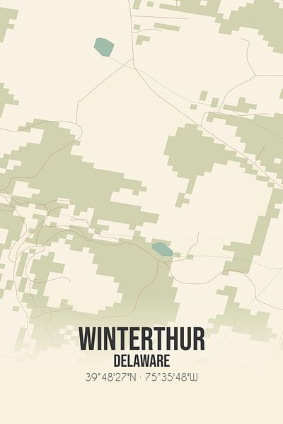 Vintage map of Winterthur (Delaware), USA. by Prints of Place
