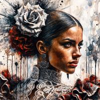Watercolor Flamenco Dancer #3