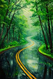 Kustweg door het bos van Poster Art Shop