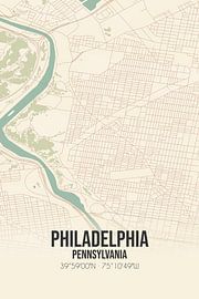 Alte Karte von Philadelphia (Pennsylvania), USA. von Ortsdrucke