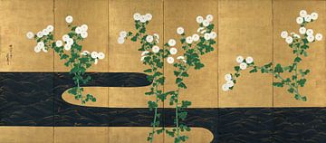 Ogata Korin.Chrysanthemen an einem Bach