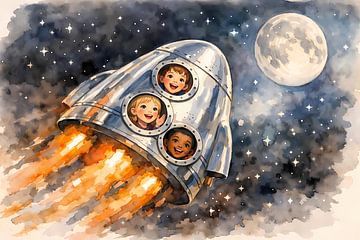 To the moon! by Linda de Klein