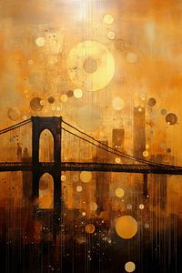 The Brooklyn Bridge in Gold van Whale & Sons