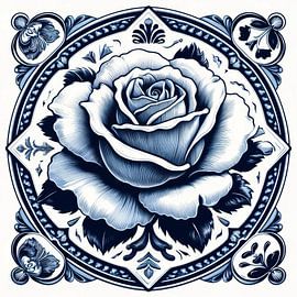 Delft Blue Rose by Art Studio RNLD