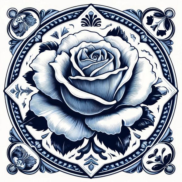 Delfter Blau Rose von Art Studio RNLD