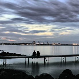 Samen in het blauwe uur van JacArt Prints