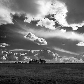 Mooie lucht boven het frieze land van Peter Bouwknegt