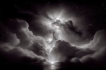 Wolkendecke mit Sternenhimmel von Maarten Knops