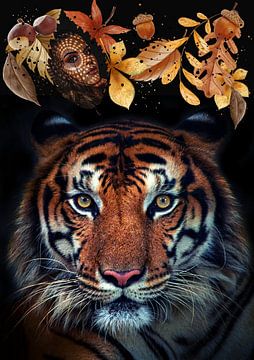 Tigre en automne sur Postergirls