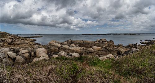 Panoramic coastal landscape on the Atlantic coast of Brittany