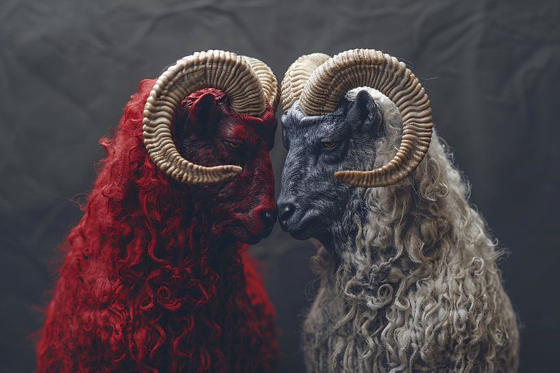 Schafe in Schwarz und Weiß von Art & Soul Creations