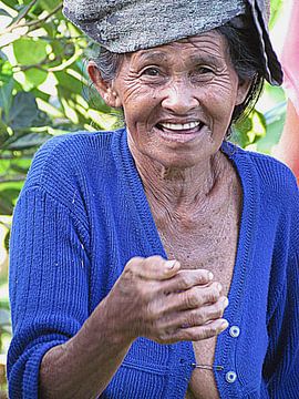 Vrouw in Bali  van Kim van de Wouw