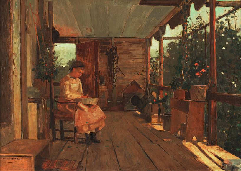 Fille avec des pois (c.1873) par Winslow Homer. par Studio POPPY