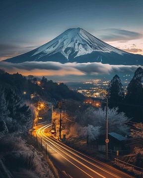Betoverend uitzicht op de berg Fuji van fernlichtsicht