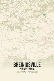 Vintage landkaart van Breinigsville (Pennsylvania), USA. van Stad & Wand
