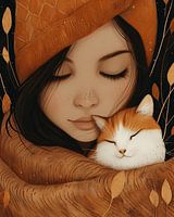 The girl and her cat