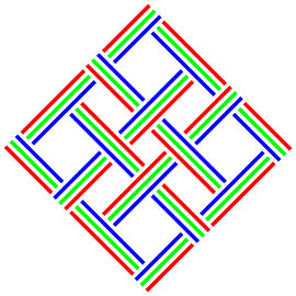 No Crossing | S=4 | N=3 | Color=3 | Permutation 1 of 6 von Gerhard Haberern