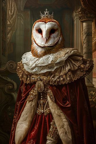 Uil - Barok dierenportret met kroon