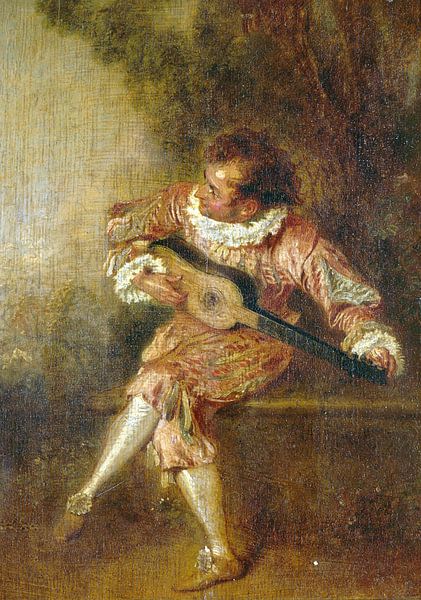 Jean-Antoine Watteau, de donor van Serenades (Mezzetino) - 1715 van Atelier Liesjes