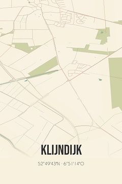 Vintage landkaart van Klijndijk (Drenthe) van MijnStadsPoster