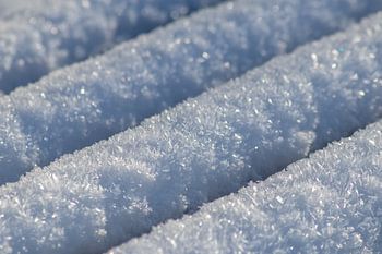 De beaux cristaux de glace sous le soleil d'hiver