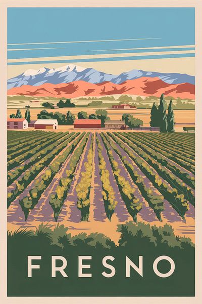 Fresno Vintage Travel Poster by Poster Art Shop