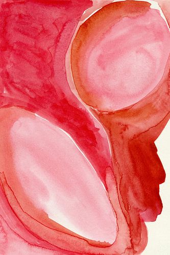 Blush Flow - Aquarelvormen in Roze en Terracotta