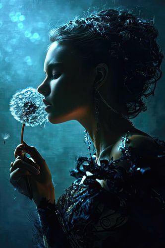 vrouw met bloemen Dandelion