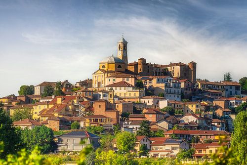 Montegrosso d'Asti hilltop village view in Monferrato