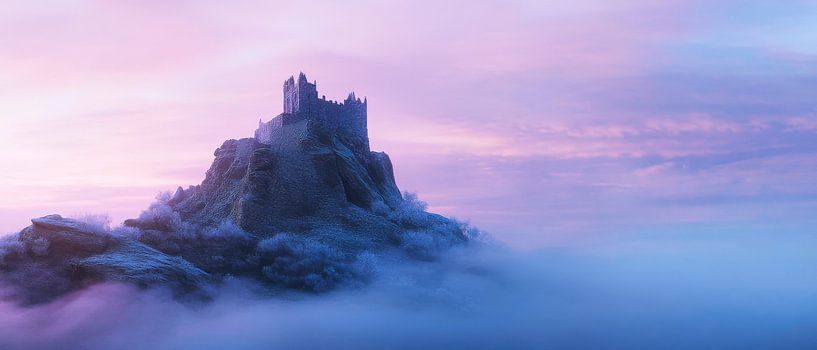 Château enchanté dans le brouillard par Poster Art Shop