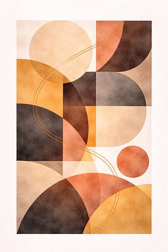Contemporary Earth Tone Abstract Geometric Art