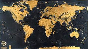 carte du monde excentrique sur PixelPrestige