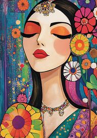 Jonge Vrouw Bloemenrijk van Blikvanger Schilderijen