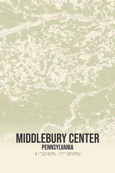 Vintage map of Middlebury Centre (Pennsylvania), USA. by Prints of Place