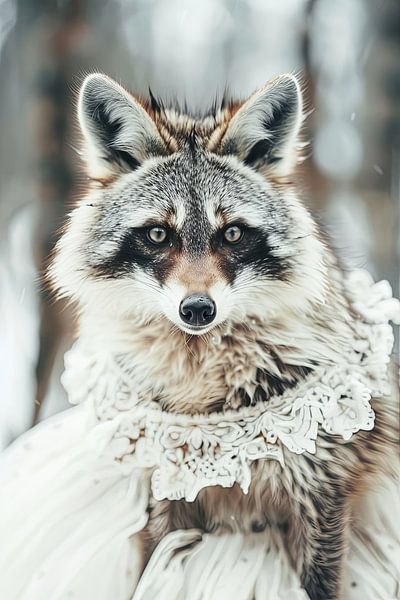 Porträt Mix Mensch und Waschbär von Egon Zitter