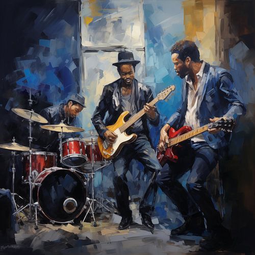 Blues spelende muzikanten artistiek