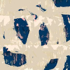 Dreamy Landscape in Pastel Colors. Modern abstract art in beige and blue by Dina Dankers