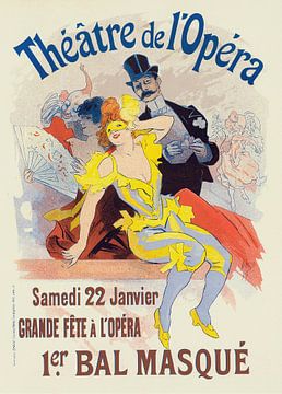 Jules Chéret - Affiche voor het 1er. Bal Masqué, La Grande Fête À L'opéra, 22 Janvier (1898) van Peter Balan