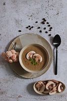 Crème van champignonsoep met koffie