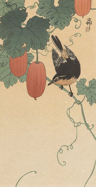 Oiseau et kaki d'Ohara Koson par Gave Meesters