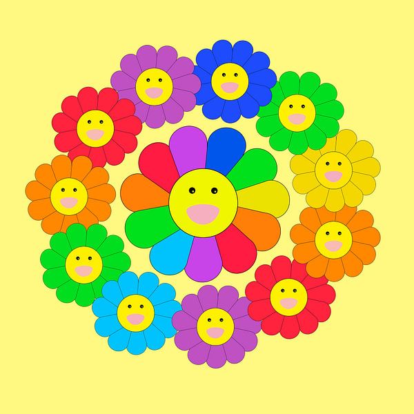 Rainbow flowers by Elles Rijsdijk