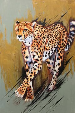 Dynamisch schilderij van een cheeta van Imperial Art House