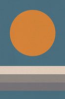Ikigai. Abstrakte minimalistische Zen-Kunst. Sonne, Mond, Ozean I