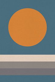 Ikigai. Art zen abstrait et minimaliste. Soleil, Lune, Océan I sur Dina Dankers