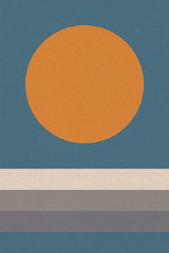 Ikigai. Abstrakte minimalistische Zen-Kunst. Sonne, Mond, Ozean I von Dina Dankers