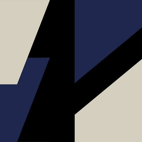 Abstracte Geometrische Vormen in Blauw, Zwart, Wit nr. 5