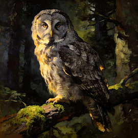 Raubvögel – Graue Eule von Johannas Art Creations